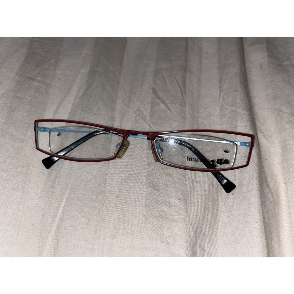 Vintage RK Design Vintage Schwarz Rot halbrand Brille Brillengestell NOS